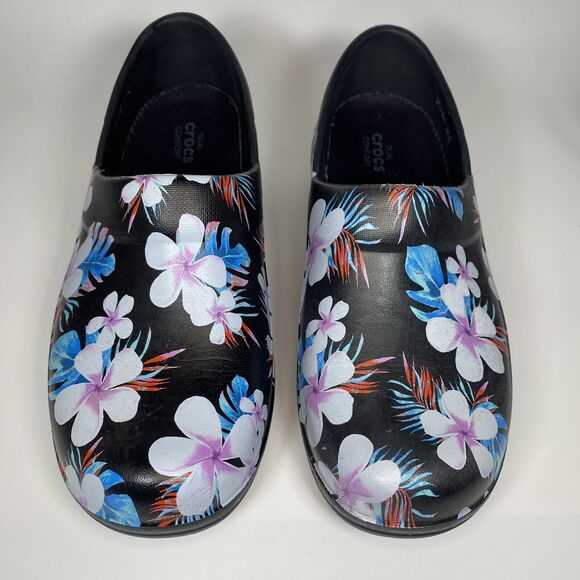 CROCS Dual Comfort Neria Pro 2 Women Size 7 Slip On Mule Clogs Floral Pattern - Picture 4 of 11